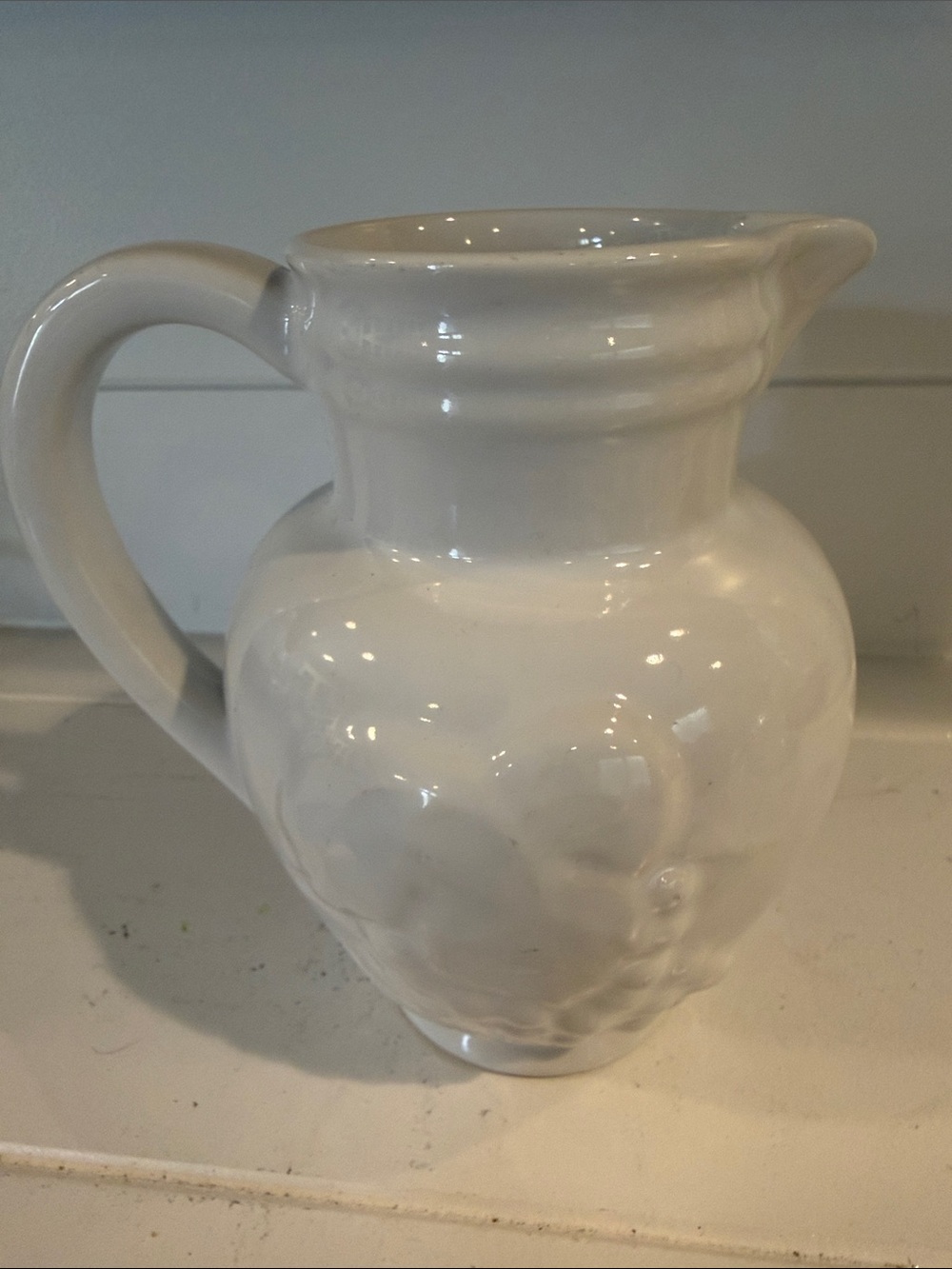 Revol France Porcelaine White Ceramic Decorative Pitcher - Classic Home Art